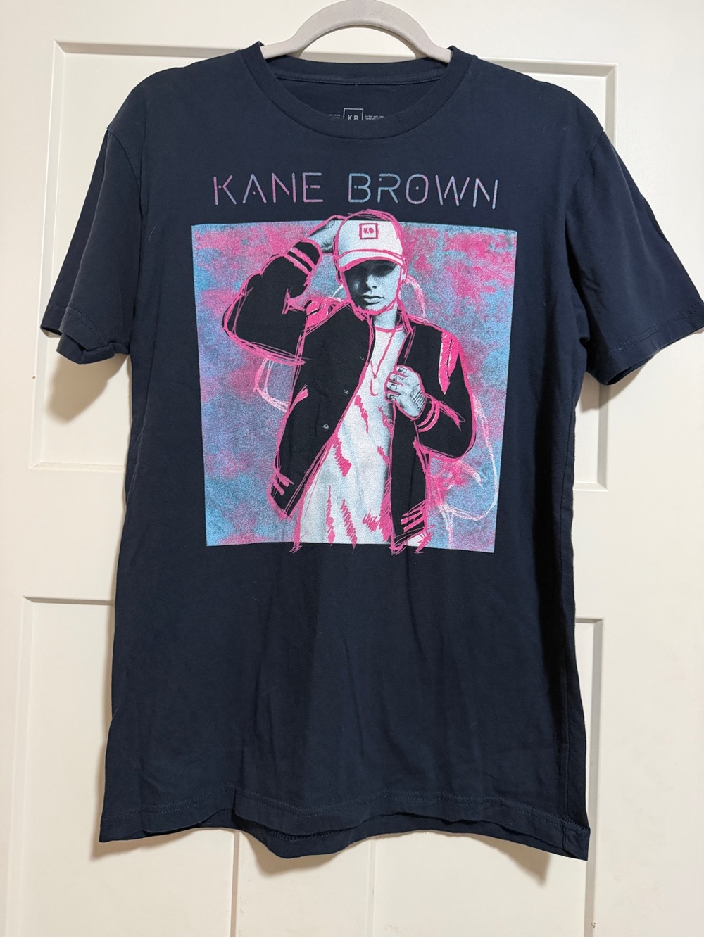navy Graphic T-Shirt - Pink/Blue Print
